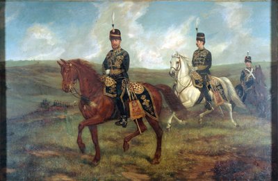 The Prince of Wales with Lieutenant Colonel Valentine Baker reviewing the 10th Hussars, Aldershot, 8th September 1871 by Francis Grant